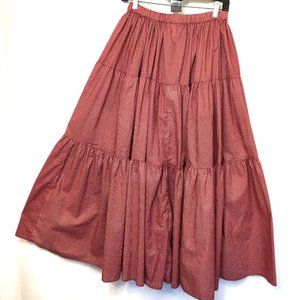 Boho Prairie 100% Cotton Cottage Core Tiered  Skirt Liza Lynn Ltd Vtg
